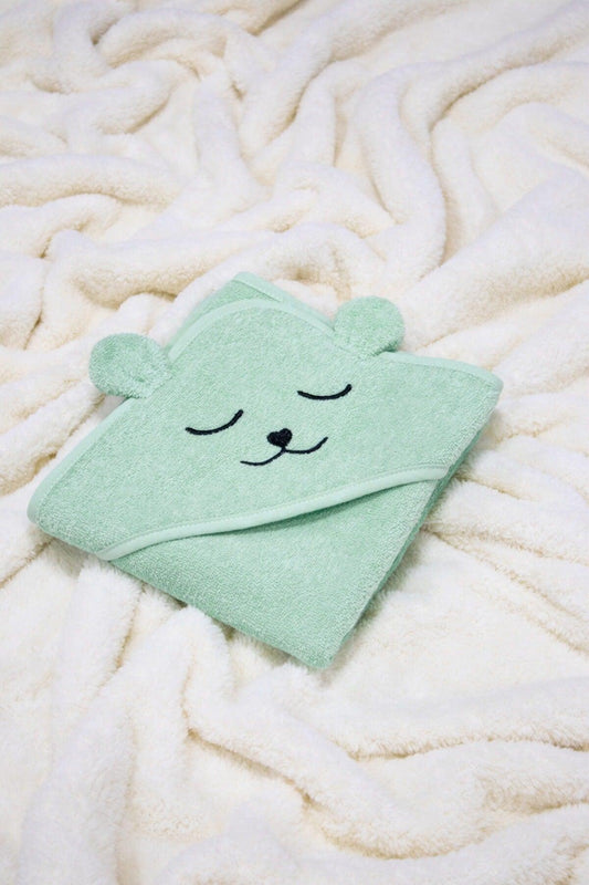 %100 Stickerei aus Baumwolle Baby Handtuch Kundak 70x70 Cm Kese Love Bear - Swordslife